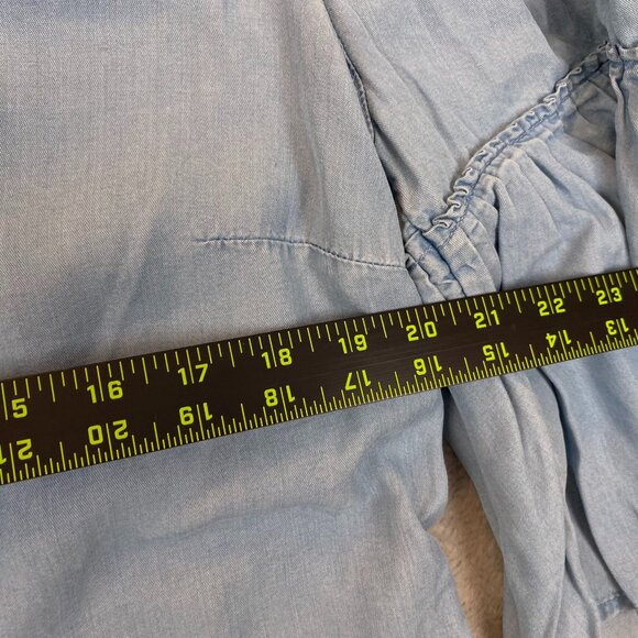 J. Jill Women's Light Blue Bell Sleeve Blouse Size M Flowy Lightweight Top With - Picture 3 of 10